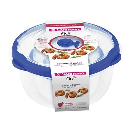 Set x 3 herméticos redondos  Azules