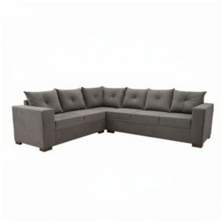 Sillon esquinero Bariloche con seis lugares gris medio TELA ANTI DESGARRO
