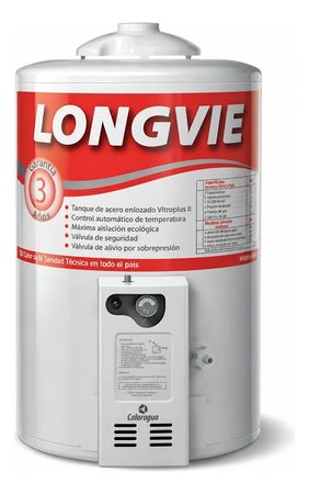 TERMOTANQUE GAS LONGVIE 50 Lts. 135 L/h MULTIGAS Sup. Apoyar