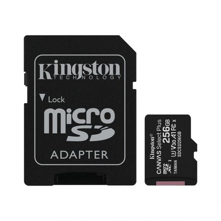 MicroSD KINGSTON 256GB c|Adap Clase 10 100MB|s Canvas Plus