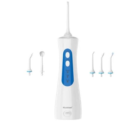 Irrigador Bucal Blanco y Azul Nicefeel Inalámbrico FC156