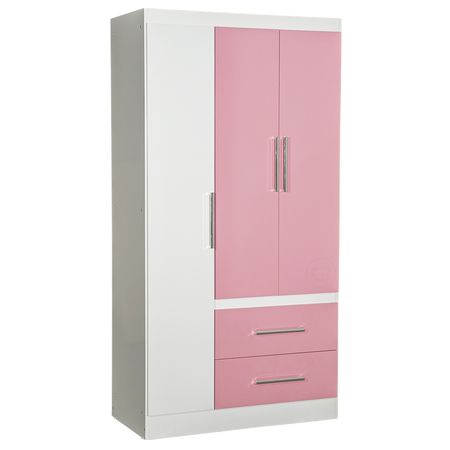 Placard Ropero Infantil Rosado 3 Puertas 2 Cajones Reforzado Maximo Fortaleza