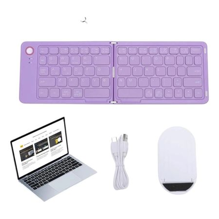 Teclado Bluetooth Plegable Con Soporte Para Teléfono