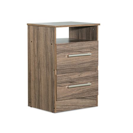 Mesa de Luz 2 Cajones Melamina Dakota Reforzada Maximo Fortaleza