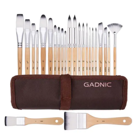 Kit de 24 pinceles de pintura Gadnic con Estuche