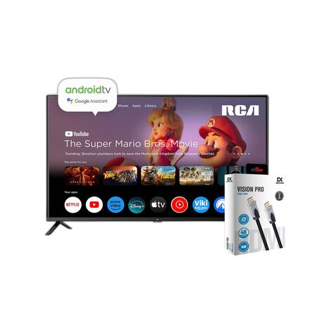Combo Smart TV RCA 65" 4K LED Android TV + Cable HDMI Dekkin 2m 4K