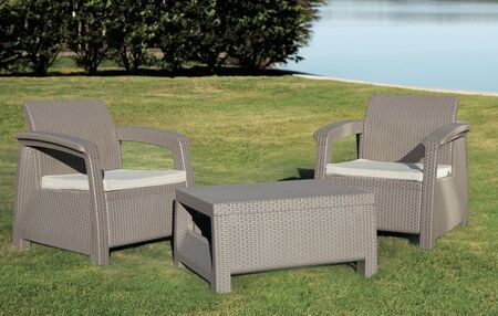 Set1 Roma 2 Sillones Ind/1 Mesa Aux Capuchino Voss