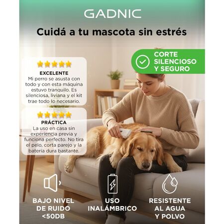 Maquina Para Rasurar Perros Gatos Gadnic + Accesorios de Aseo