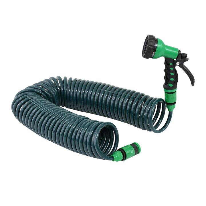 Manguera Espiral 15Mts Con Regador Verde - Vista 1