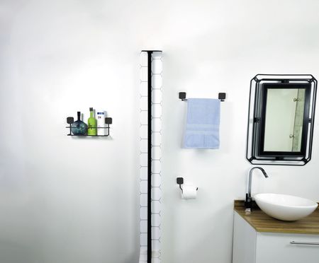 Organizacion Baño kit 3 Piezas Auto adhesivo Metaltru Portarrollo Toallero Estante