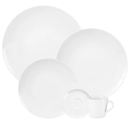 Juego de Vajilla de Porcelana Tramontina Leonora Blanco 20 Piezas