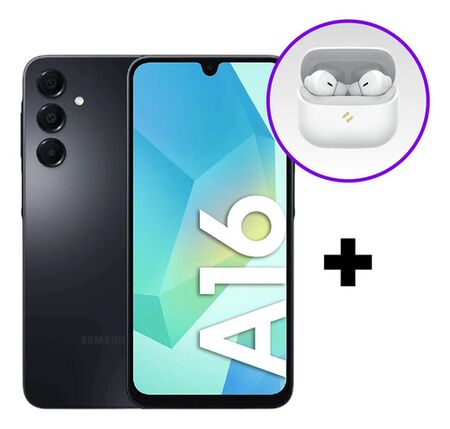 Combo Celular Samsung A16 128/4GB Black + Havit TW982 White