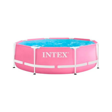 Pileta Rosa Redonda Metal Frame Estructural Intex