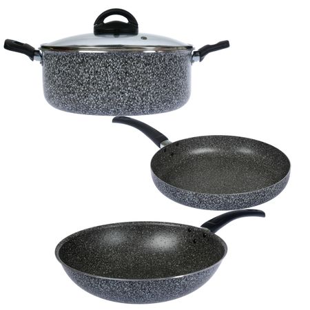 Bateria de Cocina Cacerola Wok Sarten Aston Pedra Gris