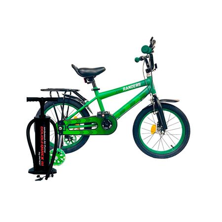 Combo Bicicleta Randers Rodado 16 Verde + Inflador Intex Double Quick III