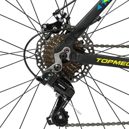 Bicicleta Mountain Bike Topmega Regal R29 Aluminio 21v Negro/verde/celeste/amarillo Talle M