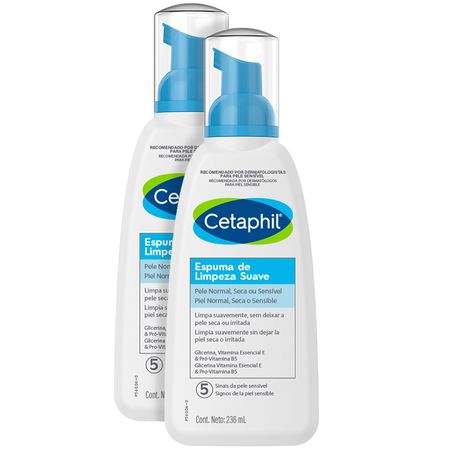 Set Cetaphil Espuma De Limpieza Facial Suave 236ml x2