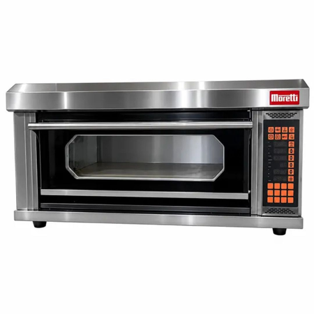 Horno Pizzero Eléctrico 6,6 Kw 400°c Moretti Vulcano 20 Negro Y Plateado