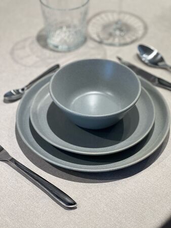 Vajilla 12 Piezas Plato Playo Postre Bowl Ceramica Aston