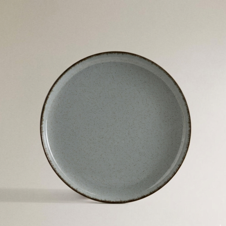 Set Vajilla 12 Piezas Plato Playo Postre Hondo Bowl Filo Envejecido Gris - Vista 7