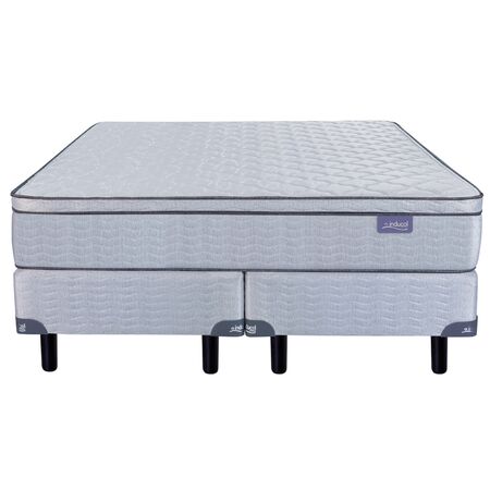 Colchon y Sommier Inducol Pravia Super Queen 160x200x24 Resortes Bonnell con Euro pillow Firme