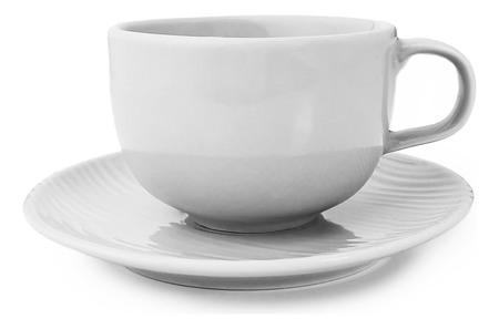 Set X 2 Combo Taza De Té Con Plato Germer Dunas 235 Ml Blanco Dunas