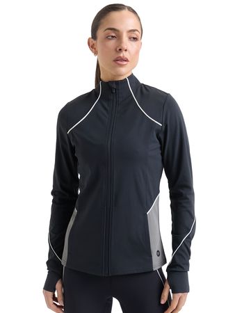 Campera Atomik Power Piping Mujer Training Negro