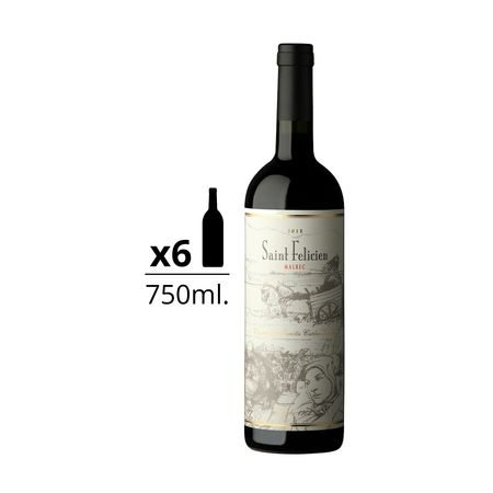 Vino Tinto Saint Felicien Malbec Caja x 6