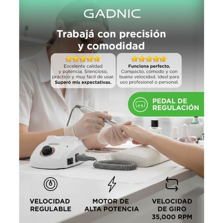 Torno Eléctrico de Uñas Gadnic Con Control por Pedal 