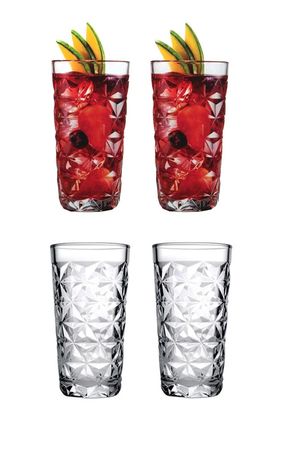 Set X 4 Vasos Trago Alto Vidrio 360 cc Estrella Pasabahce