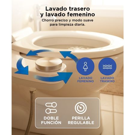 Bidet Para Inodoro Gadnic CleanSeat 200 Agua Fría 2 Boquillas