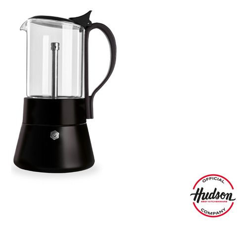 Cafetera Italiana Acero Inox Y Vidrio Para Inducción Hudson Negro - Vista 7