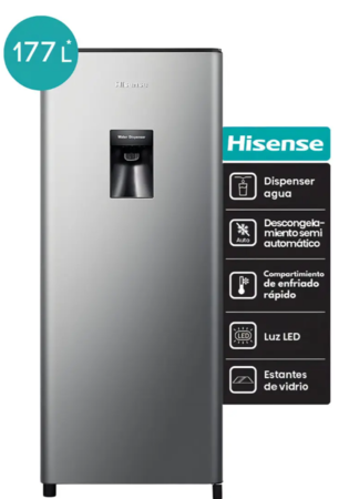 HELADERAS HISENSE SINGL DOOR GRIS CON DISPENSER RL230WL4AU
