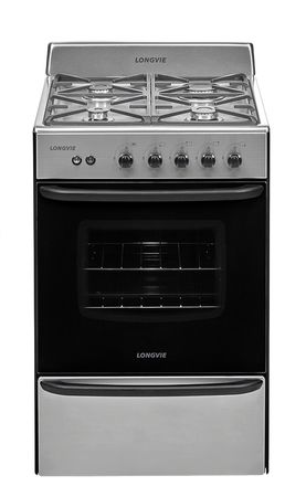 Cocina LONGVIE 13331XF multigas acero inox 56cm encendido luz rejillas fundicion A++