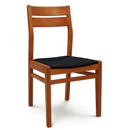 Silla de Comedor Docta lustre Cedro Tapizado Inka Negro Espacity