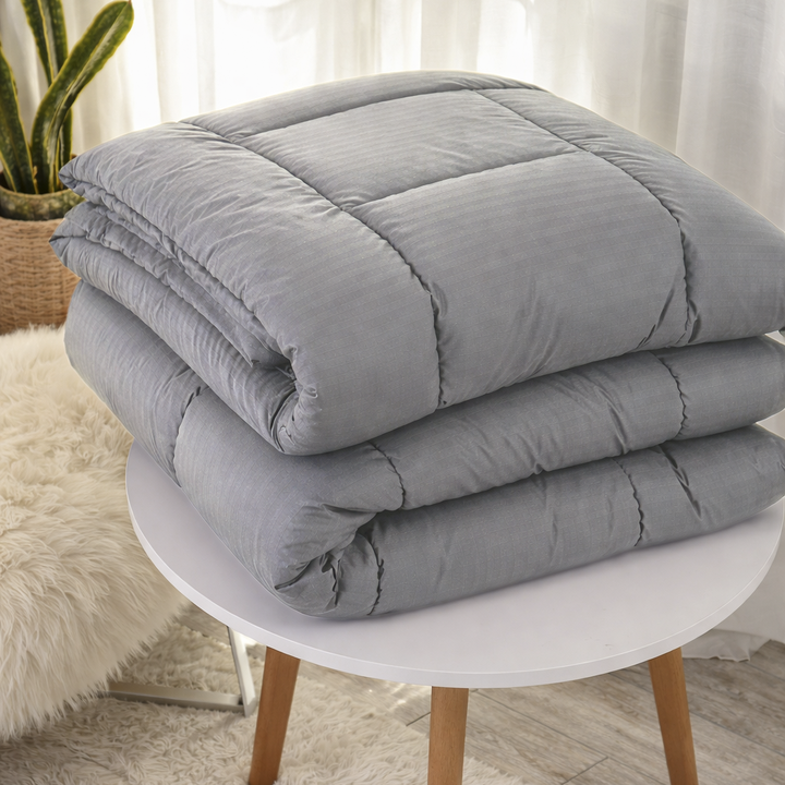 Acolchado Dobby Premium King size Hotelero con fundas para cama 2.00x2.00 Gris - Vista 3