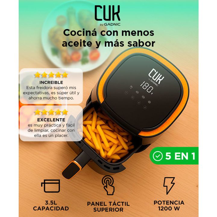Freidora de Aire Gadnic Pantalla Táctil Cocción sin Aceite 3.5 litros - Vista 2