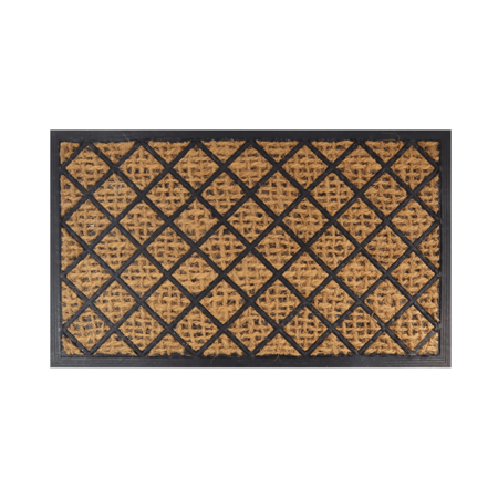 Alfombra Felpudo Coco Rombo Goma Antideslizante 40x60cm