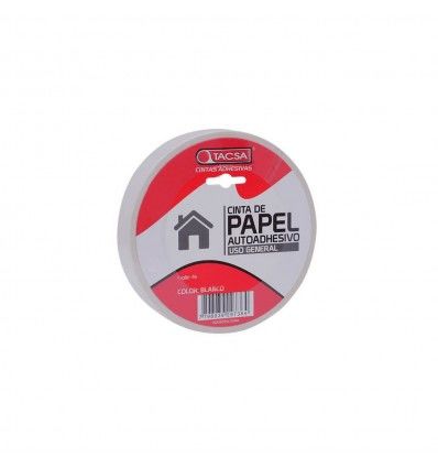 Cinta de papel blanca 18mm x 50m Tacsa