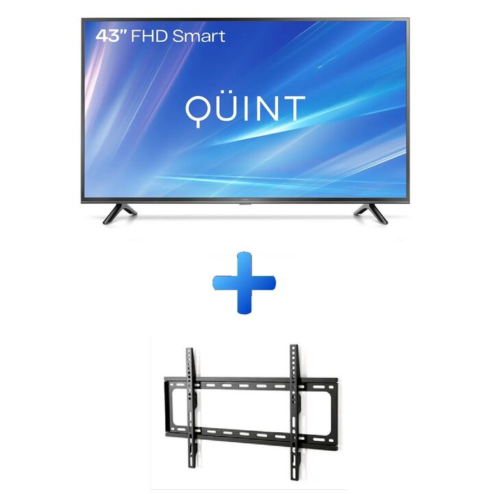 Combo TV Quint 43 Smart FHD GOOGLE QT-43FHD20312 + Soporte LCD Wall Mount 26" a 63" De Regalo - Vista 1