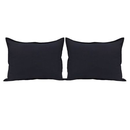 Combo 2 fundas para almohadones Tusor 70x50 con cierres Negro