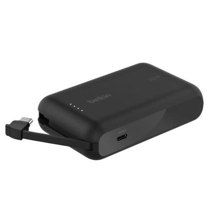 Power Bank Belkin with 20W PD + Integrated USB-C Cable 10K Negro