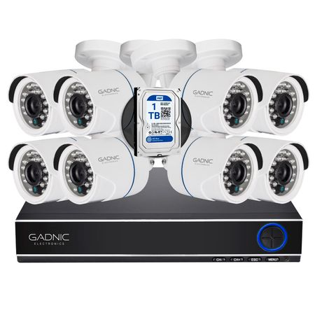 Kit De 8 Cámaras De Seguridad Gadnic IP Vision Noc + 1Tb