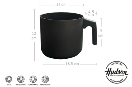 Jarro Hervidor De Aluminio Antiadherente De 14 Cm NEGRO