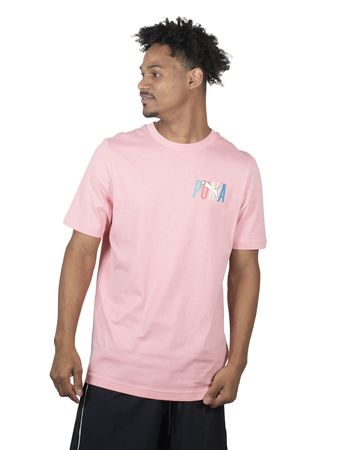 Remera Puma Essentials Graphics Sportstyle Hombre Moda Rosa