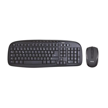 COMBO MOUSE Y TECLADO KANJI KJ-TECMOUIN005 INALAMBRICOS PLUG AND PLAY NEGRO
