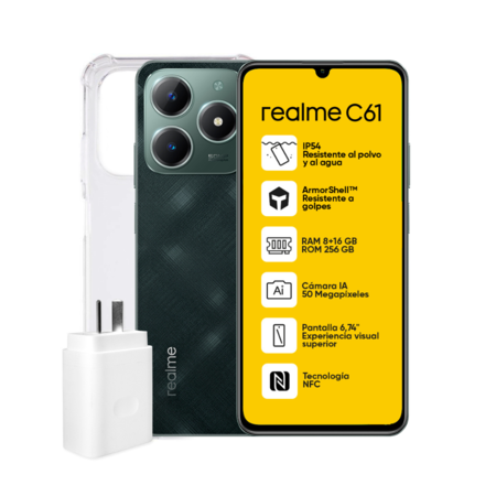Celular Realme C61 (256+8GB) Dark Green Moss