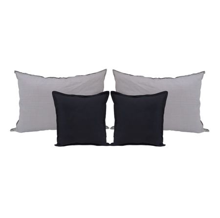 Combo 4 fundas de Tusor con cierre combinados Gris y negro