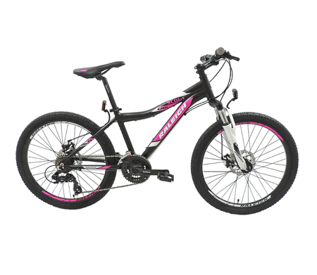Bicicleta Raleigh SCOUT D- R.24"- Negro/Rosa- Cuadro de aluminio_ Frenos a disco- 21Vel.