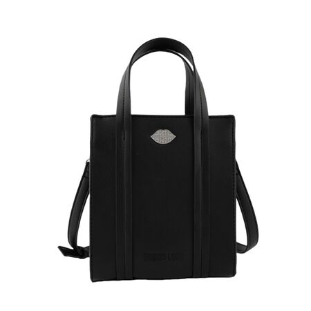 Cartera Negra Mujer Oreiro Love Bandolera Cuero Pu Con Portallaves 28694